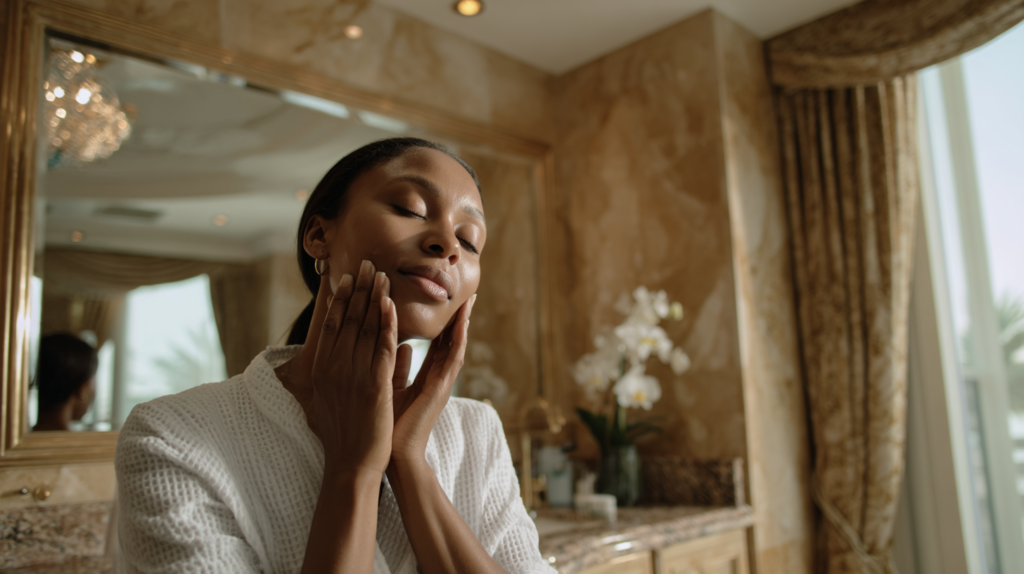 East African woman with rolling and boxcar acne scars exploring advanced acne scar treatment options