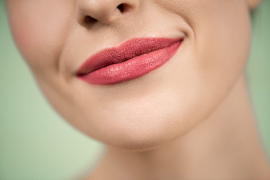 Close-up of smooth, healthy lips highlighting natural-looking cosmetic enhancement results.