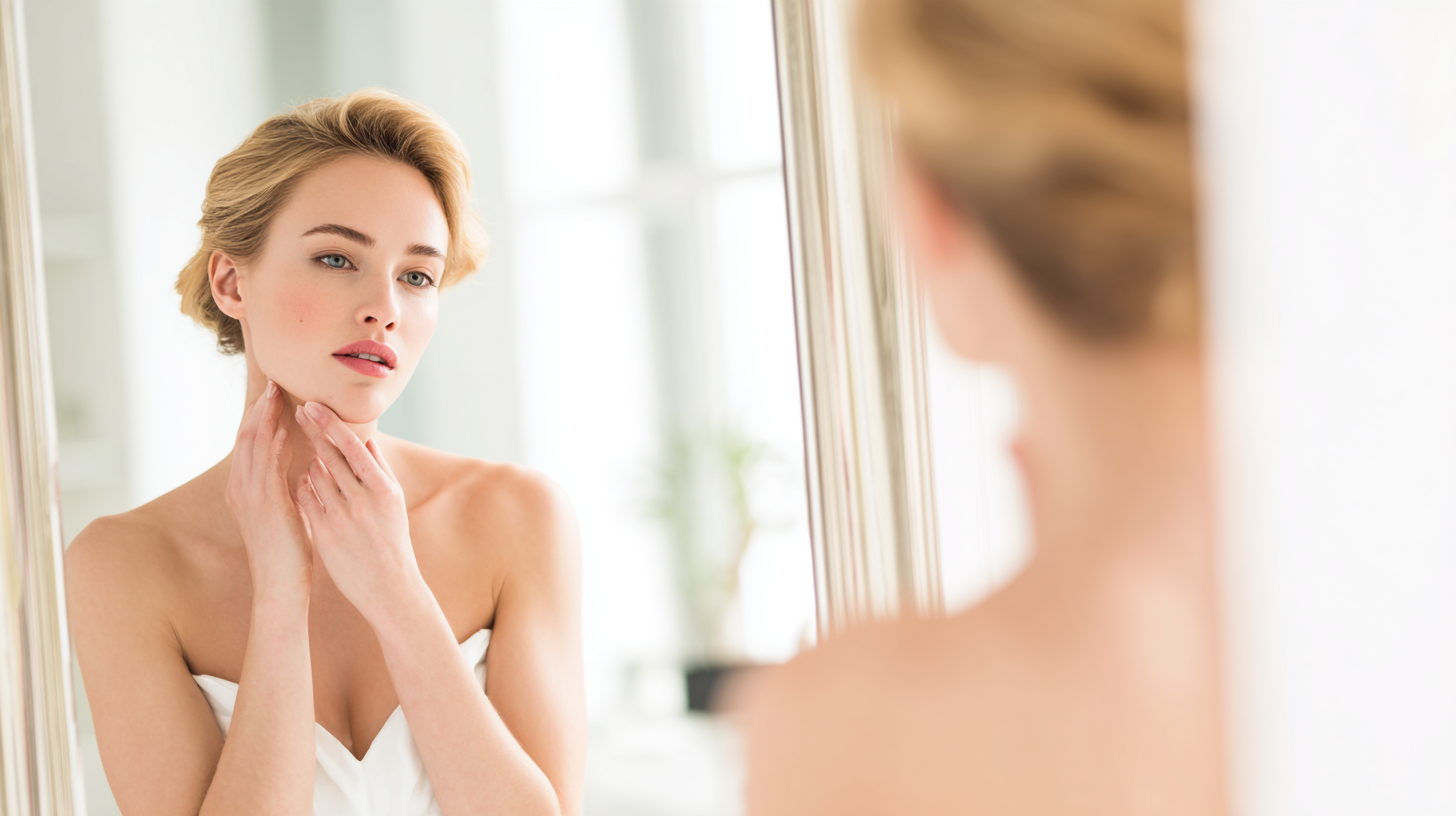 Woman receiving a professional skin analysis for hormonal and cystic acne at a luxury medical spa